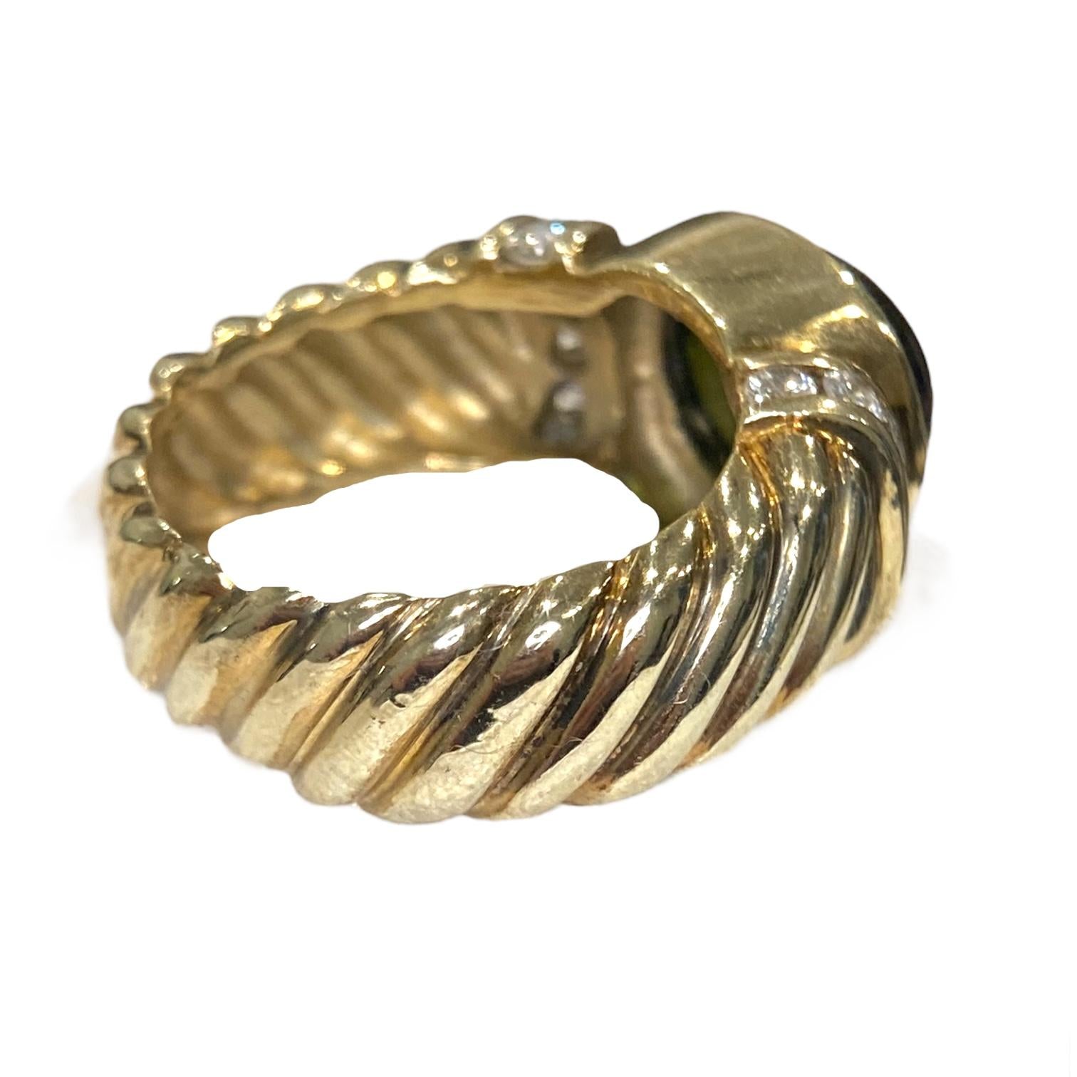 Vintage 14K Green Tourmaline Diamond Earrings