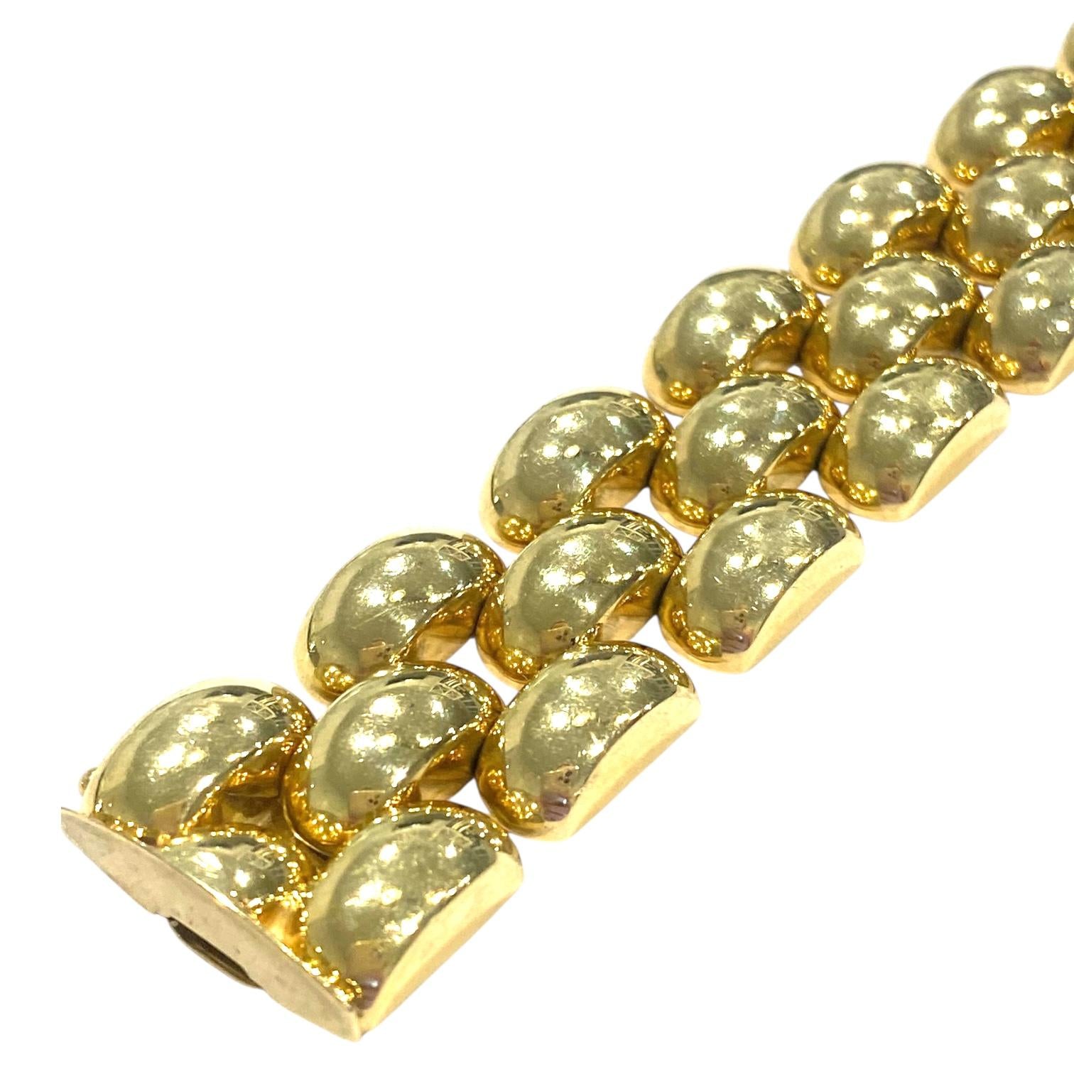 Vintage 14K Yellow Gold Wide Links Bracelet