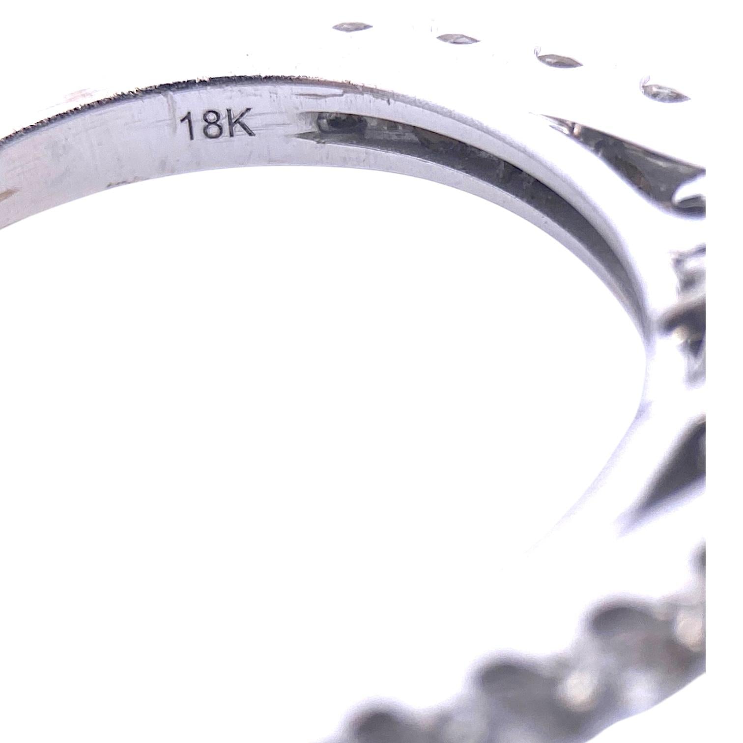 Marchesa 18K White Gold Oval Diamond Engagement Ring