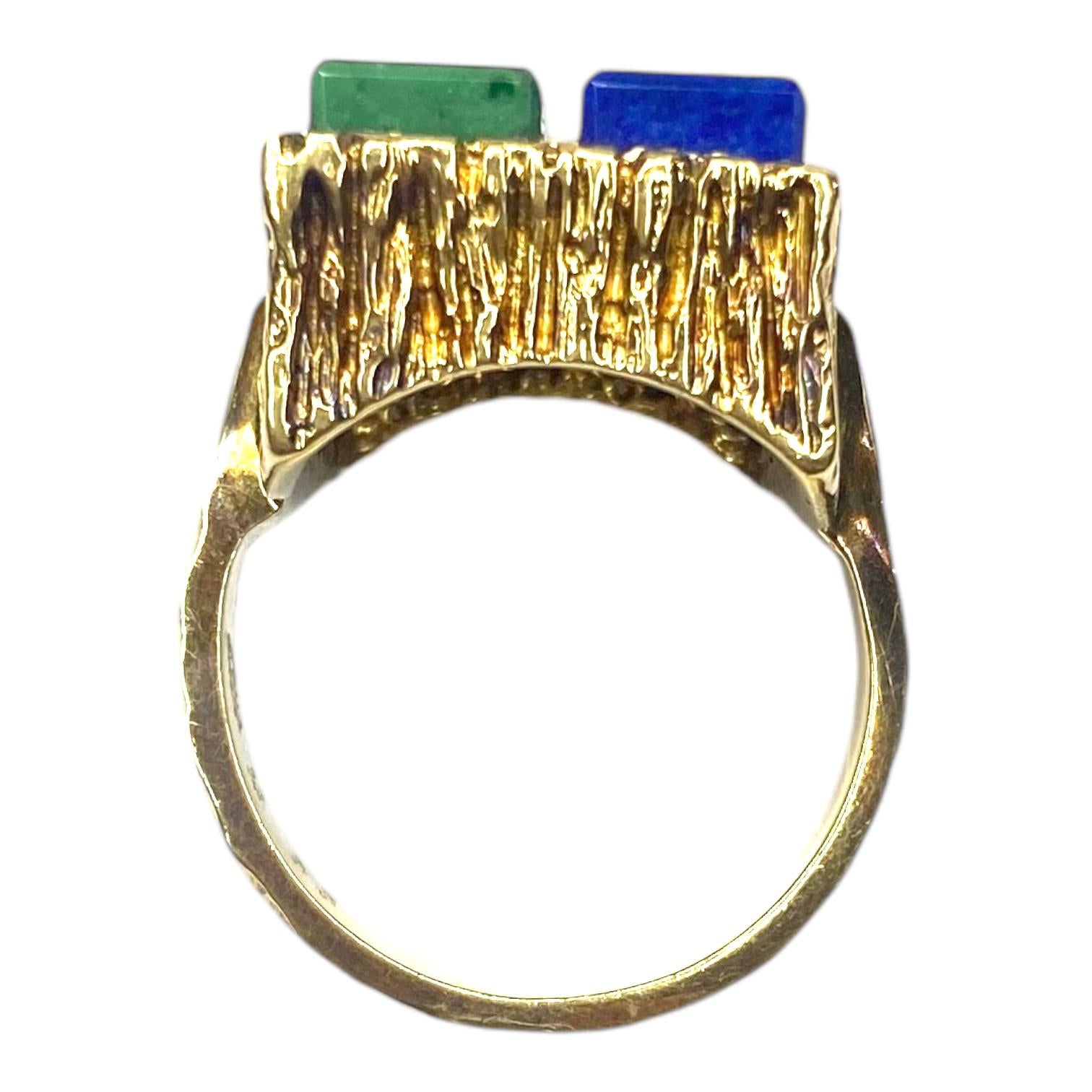 Vintage F&F Felger 14K Lapis Lazuli & Turquoise Ring