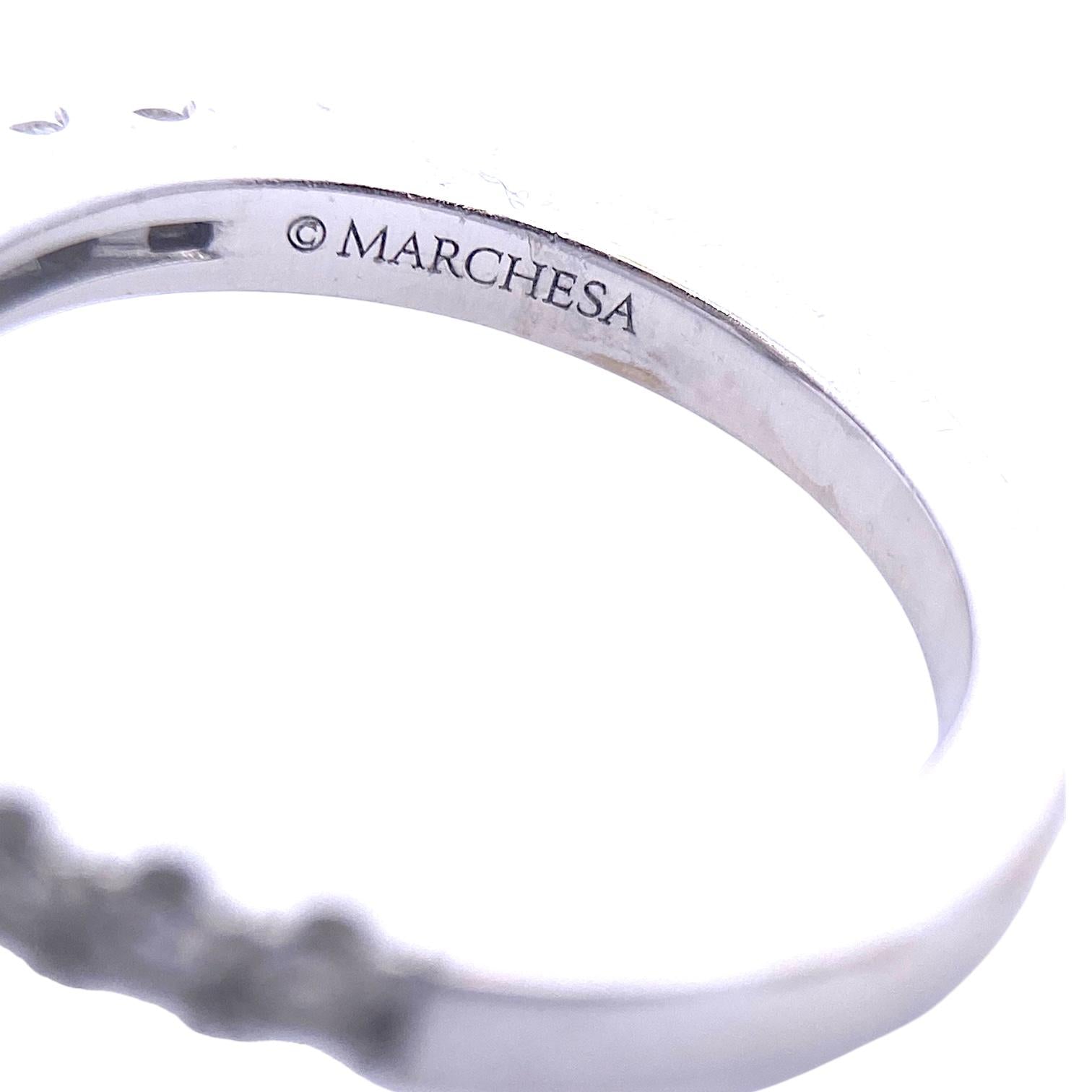 Marchesa 18K White Gold Oval Diamond Engagement Ring