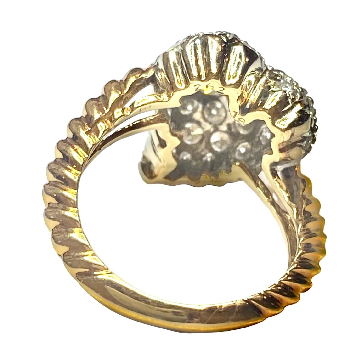 Vintage Hammerman Brothers 18K Pave Diamond Witches Heart Ring