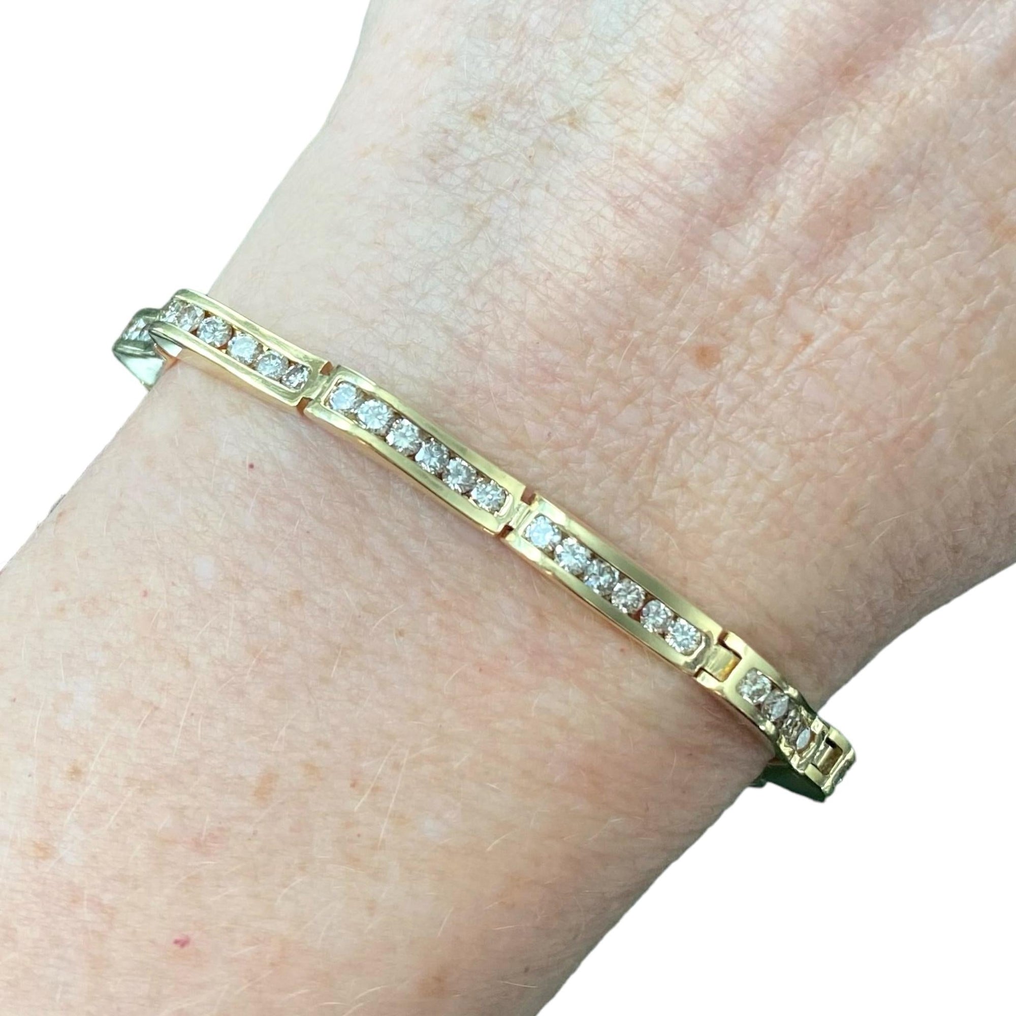 Vintage 14K Gold 4.3 Carat Diamond Bracelet