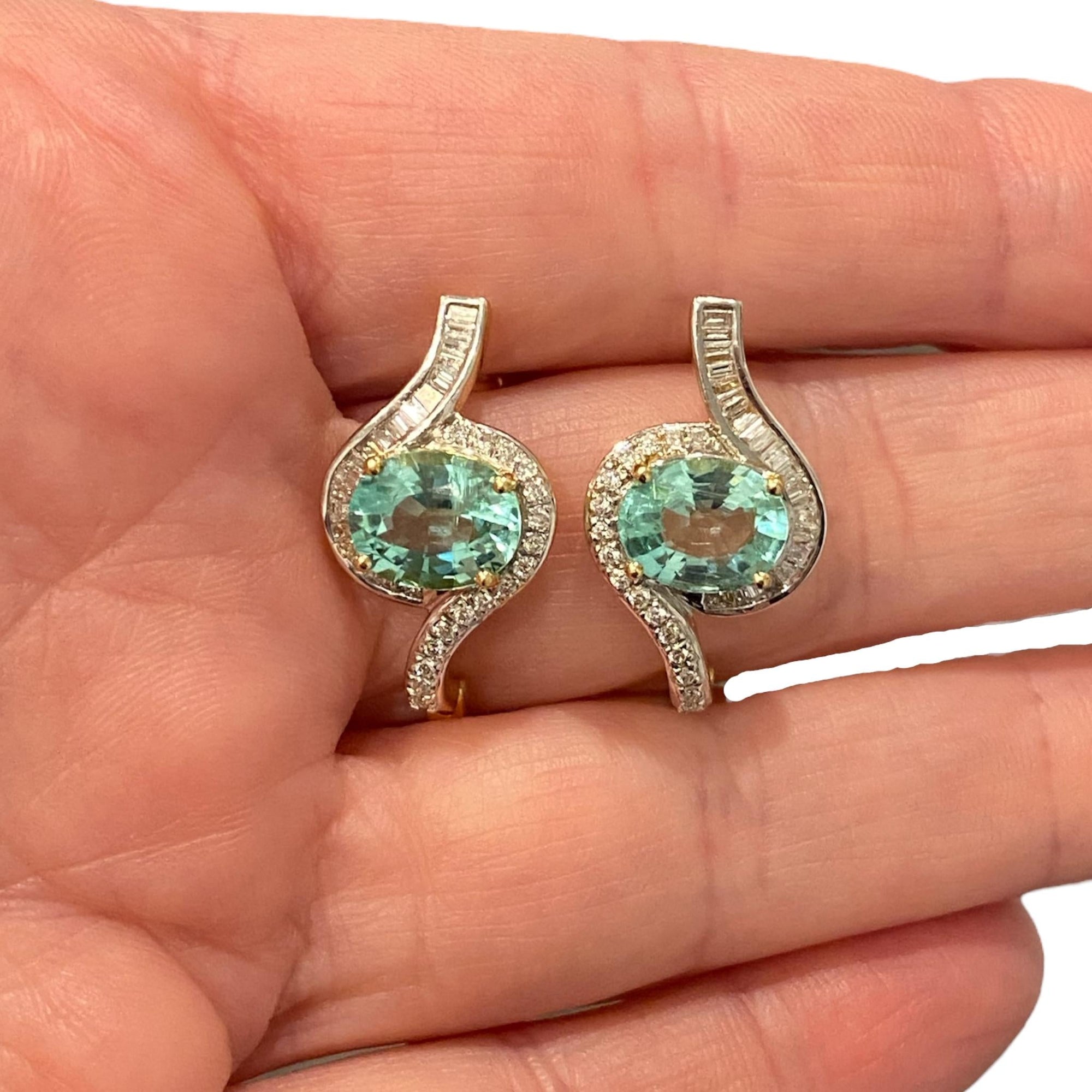 GIA Certified Paraiba Tourmaline & Diamond 18K Earrings