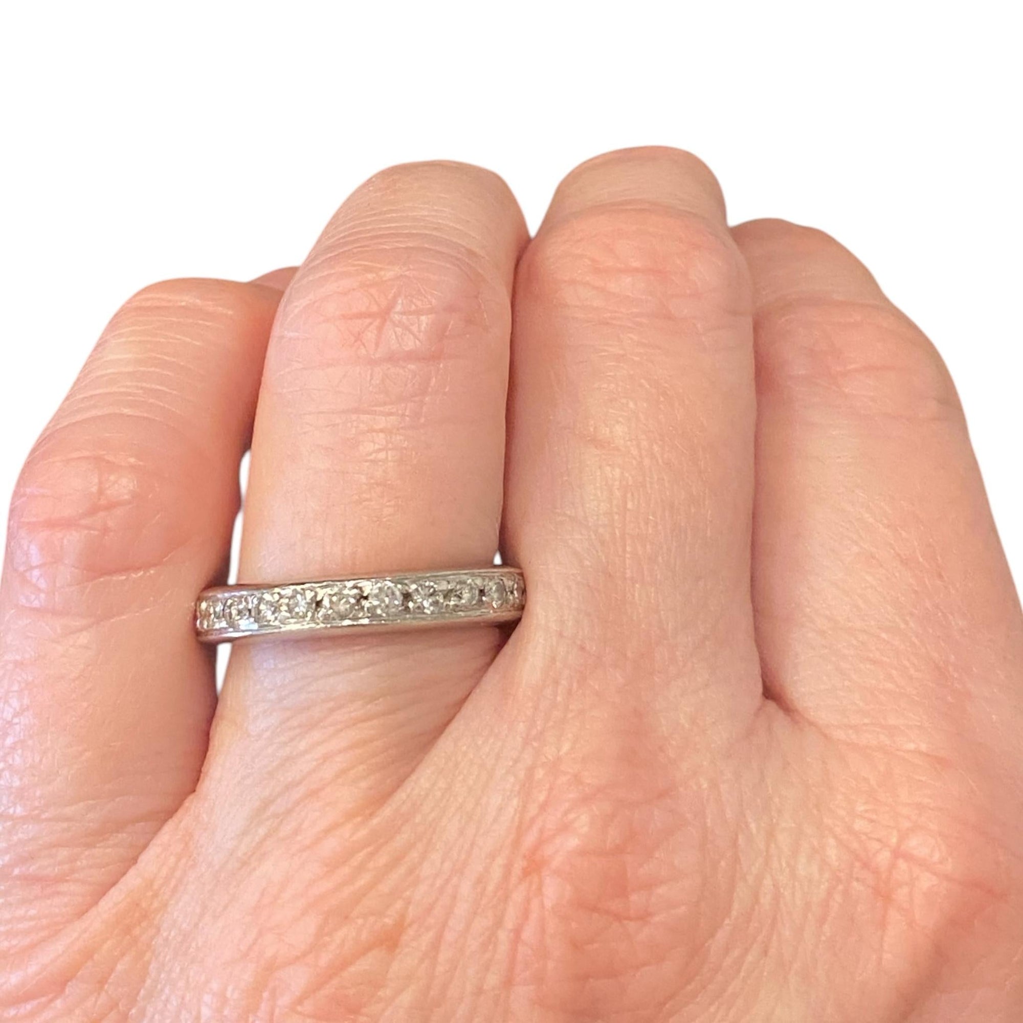 Platinum Diamond Eternity Band Ring Size 7