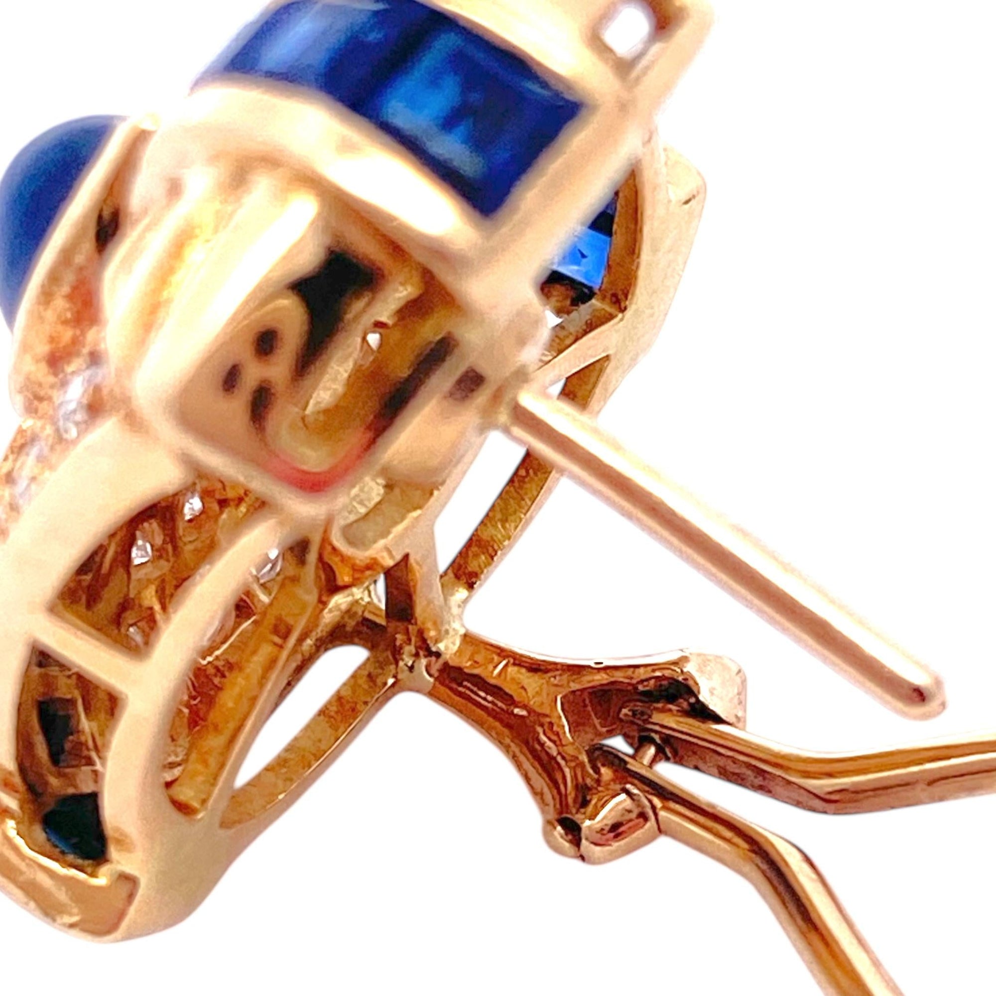 Vintage 18K Sapphire & Diamond Earrings