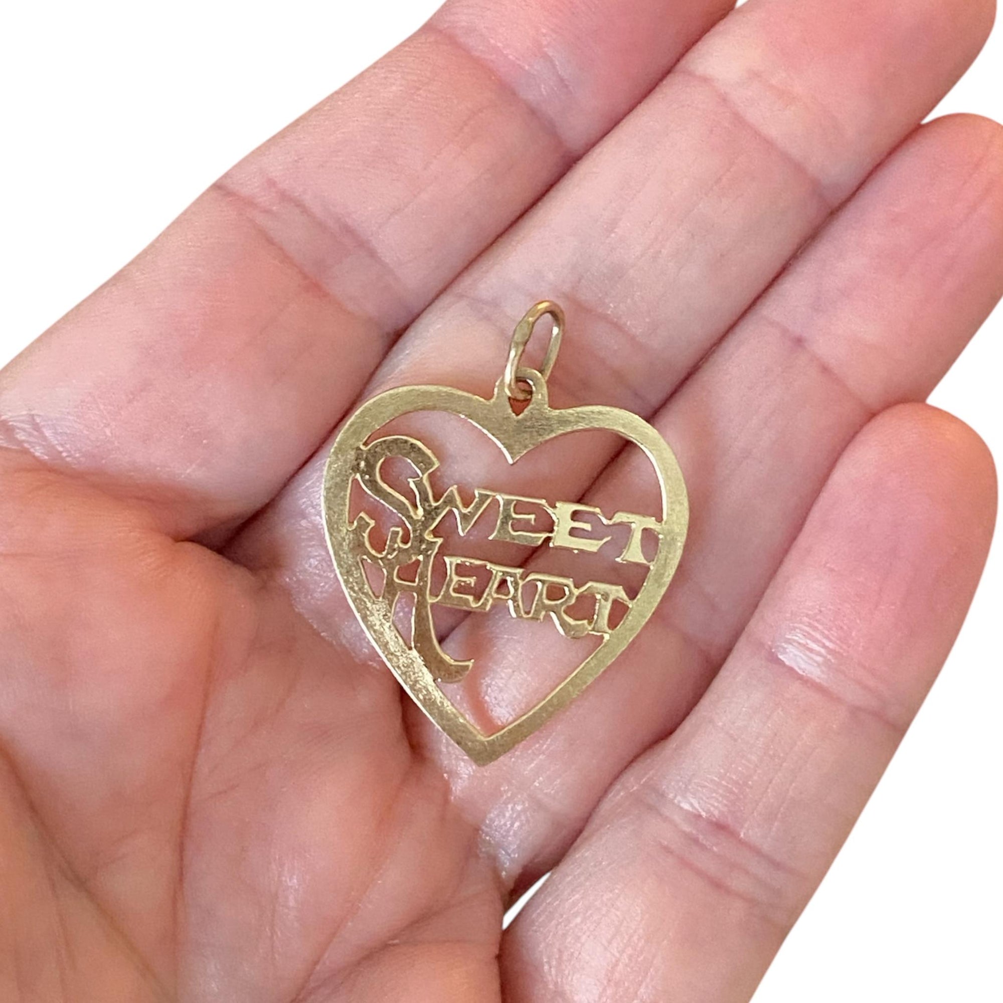 Vintage 14K Sweet Heart Charm Pendant