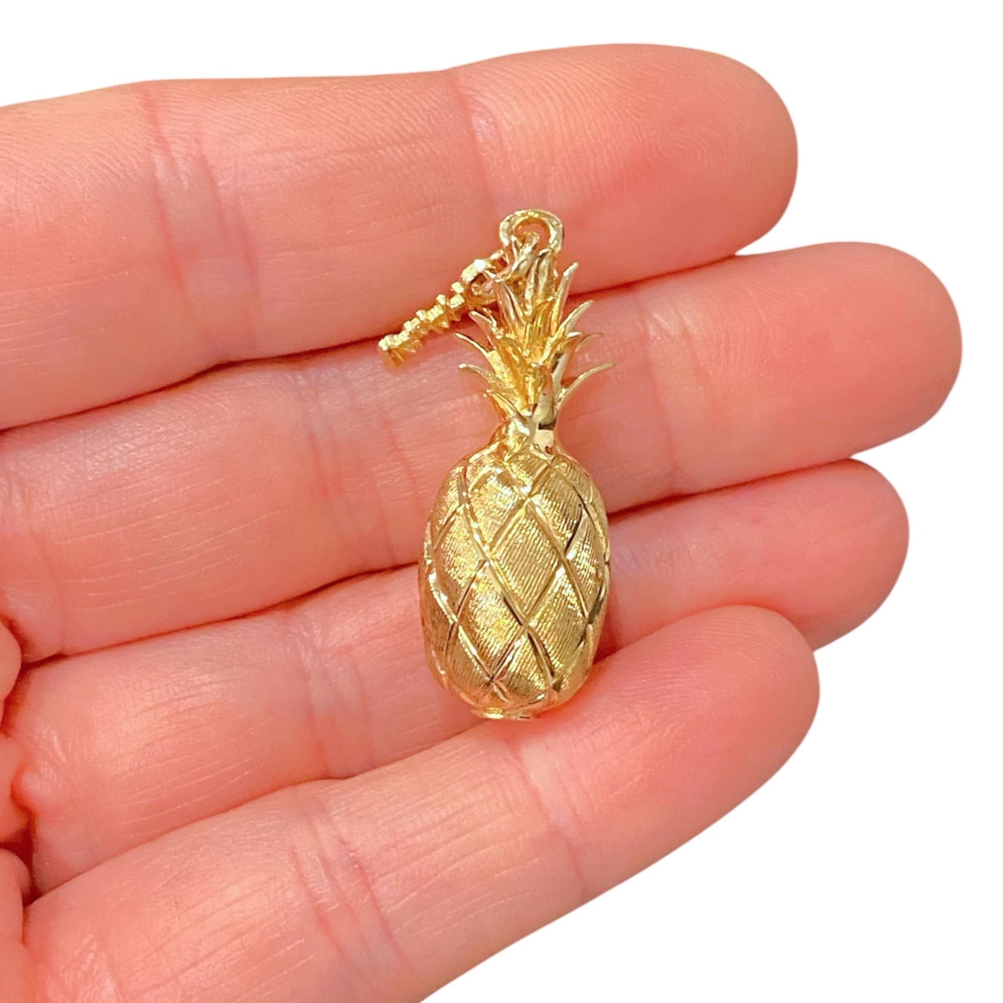 Vintage 14K Gold Hawaii Pineapple Charm Pendant