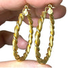 18K Yellow Gold Twisted Hoop Earrings