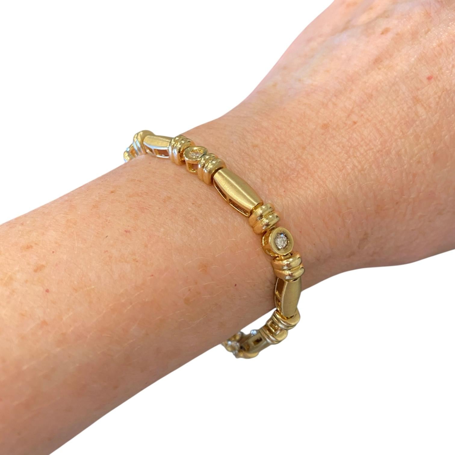 Vintage 14K Yellow Gold Diamond Bracelet