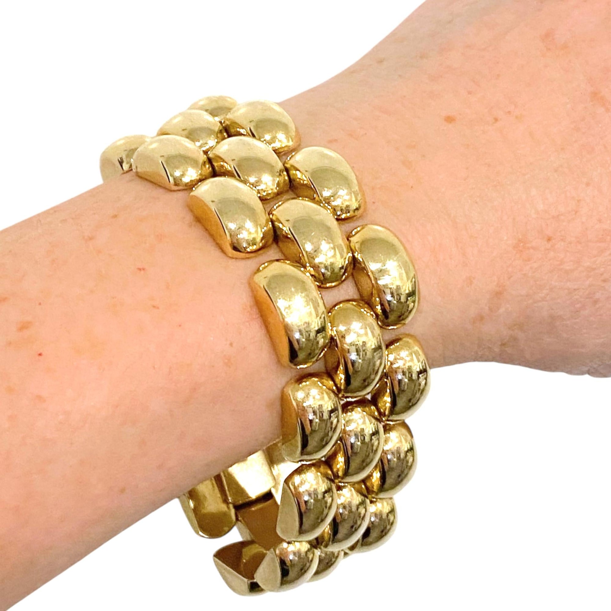 Vintage 14K Yellow Gold Wide Links Bracelet