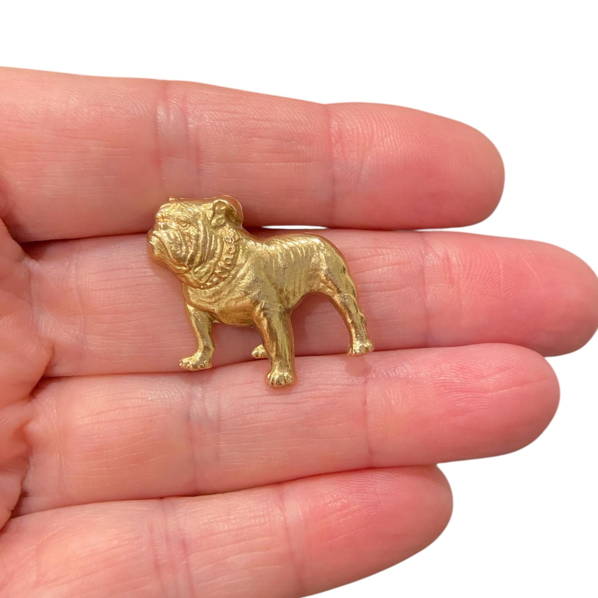 Vintage 14K Yellow Gold Bulldog Brooch