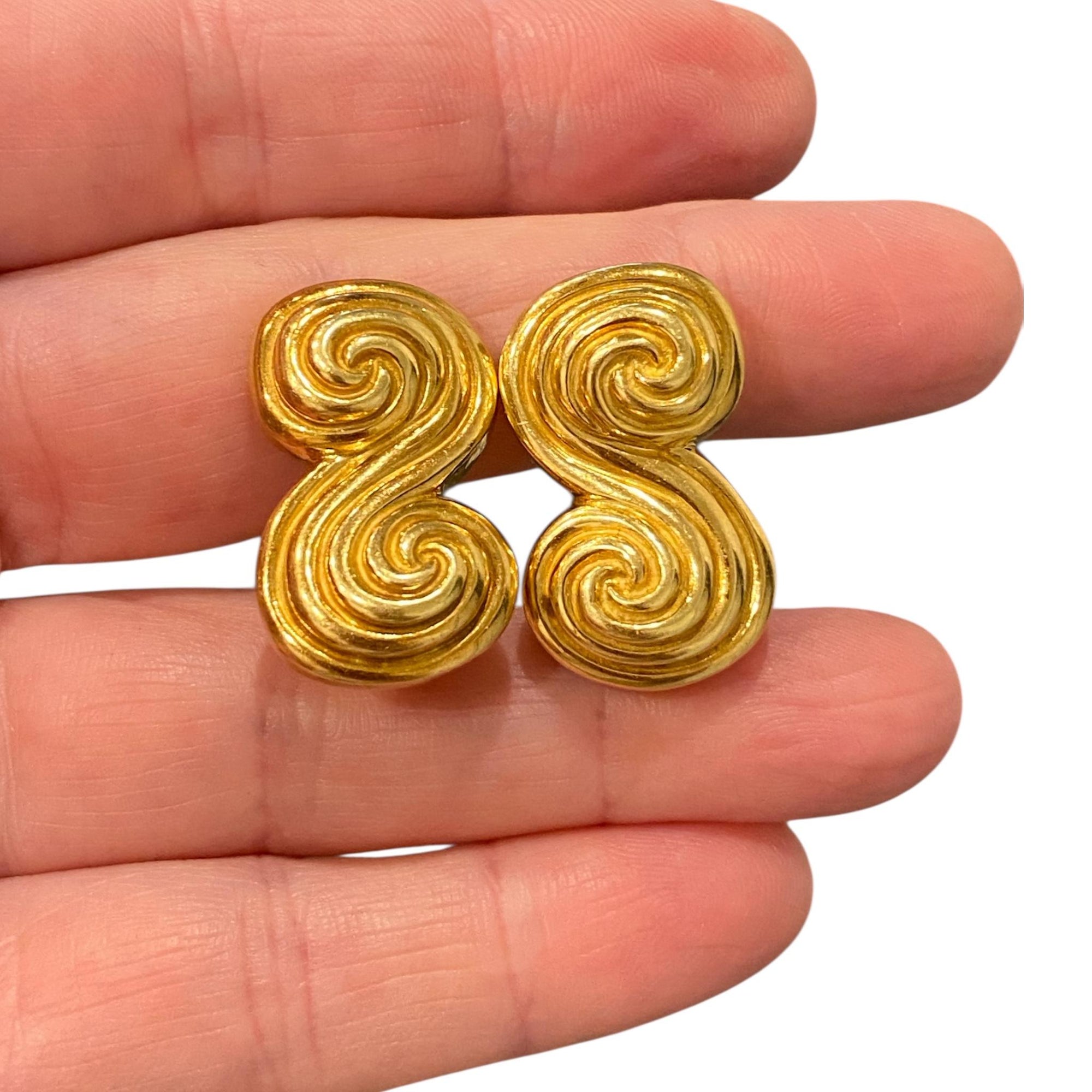 Vintage Tiffany & Co. Spiro 1993 Swirl Earrings