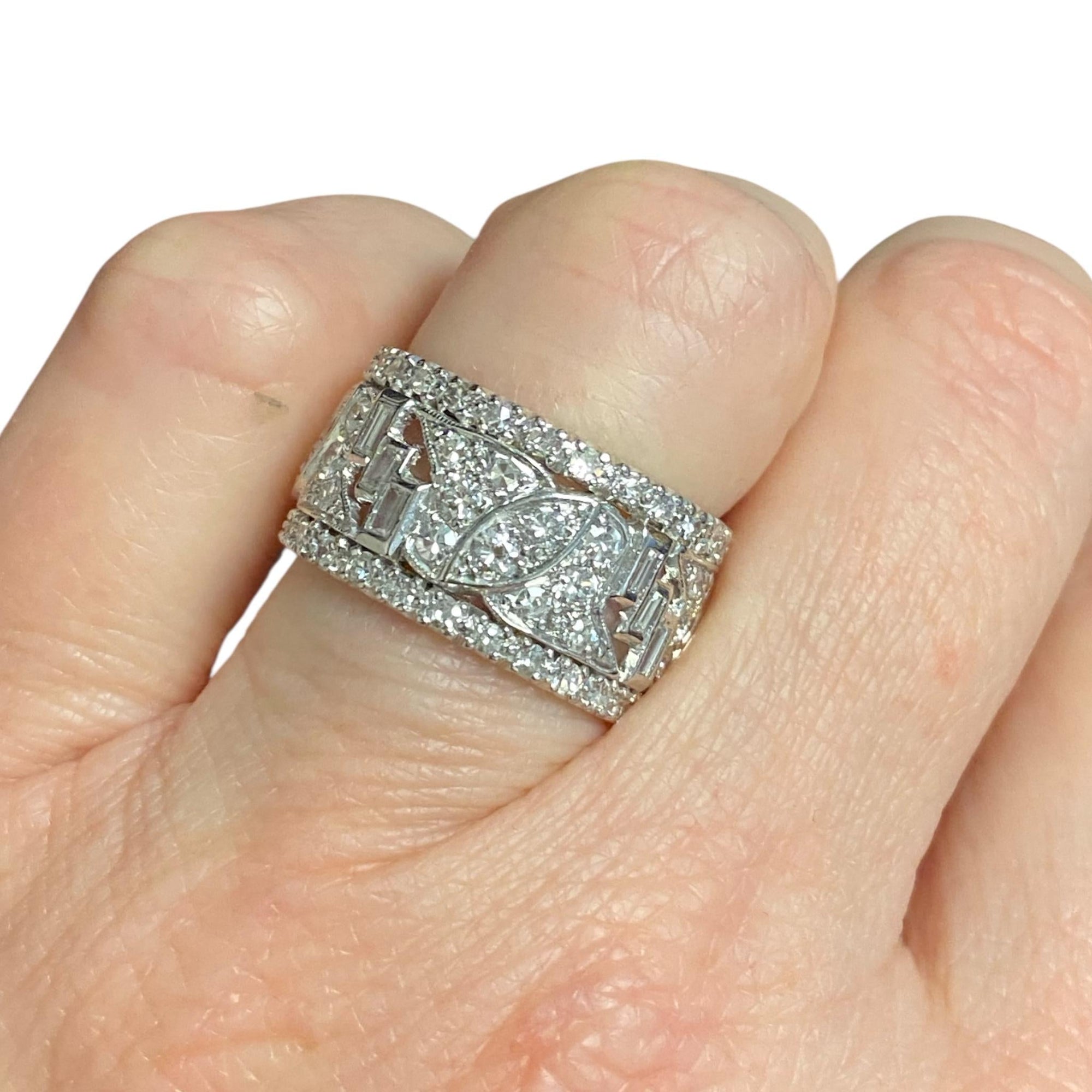 Vintage Platinum Diamond Eternity Band