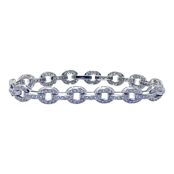 Vintage 18K White Gold Diamond Bracelet