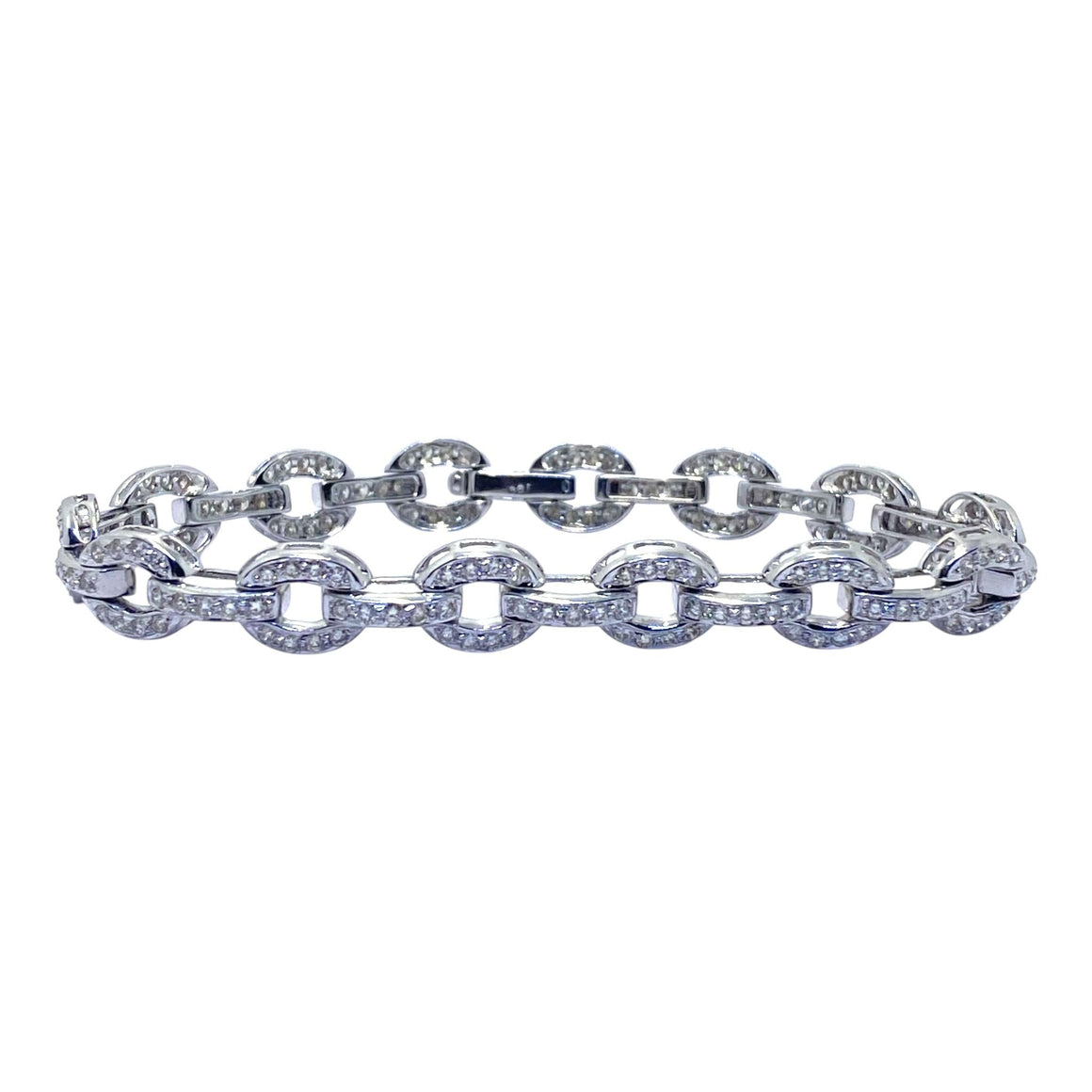 Vintage 18K White Gold Diamond Bracelet