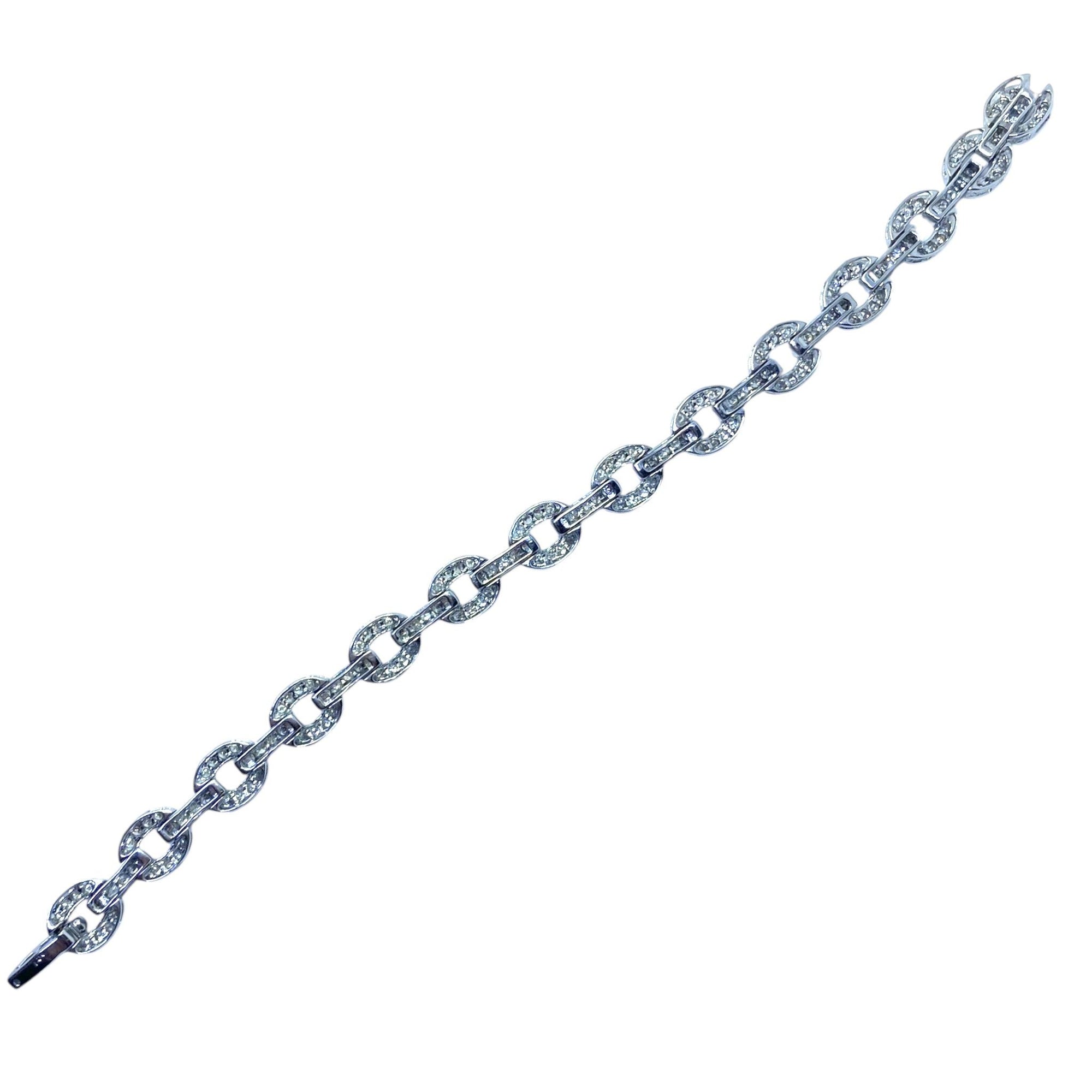 Vintage 18K White Gold Diamond Bracelet