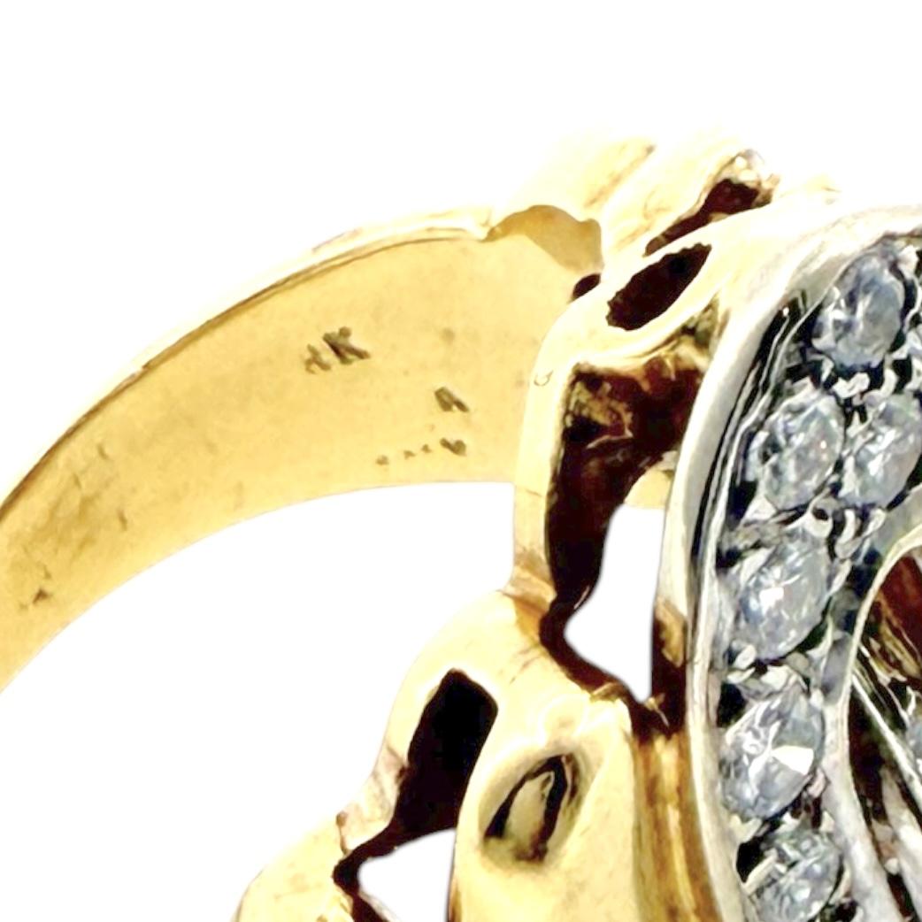Vintage 18K Gold Diamond Cocktail Ring