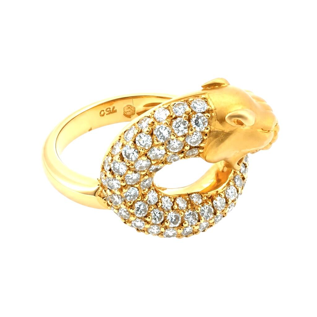Carrera y Carrera 18K Gold Pave Diamond Panther Ring