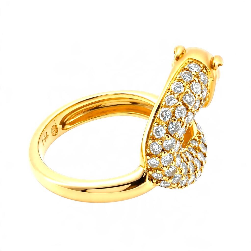Carrera y Carrera 18K Gold Pave Diamond Panther Ring