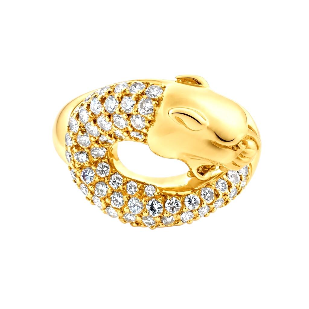 Carrera y Carrera 18K Gold Pave Diamond Panther Ring