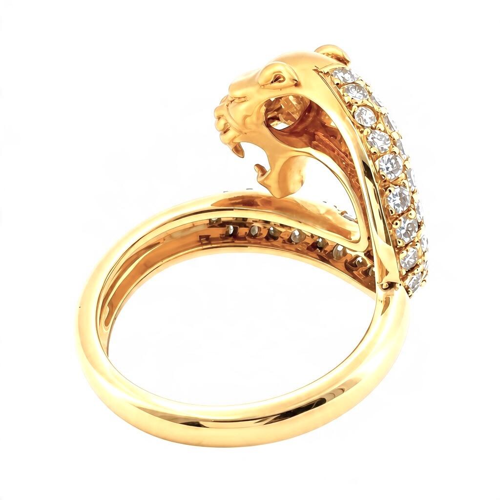 Carrera y Carrera 18K Gold Pave Diamond Panther Ring