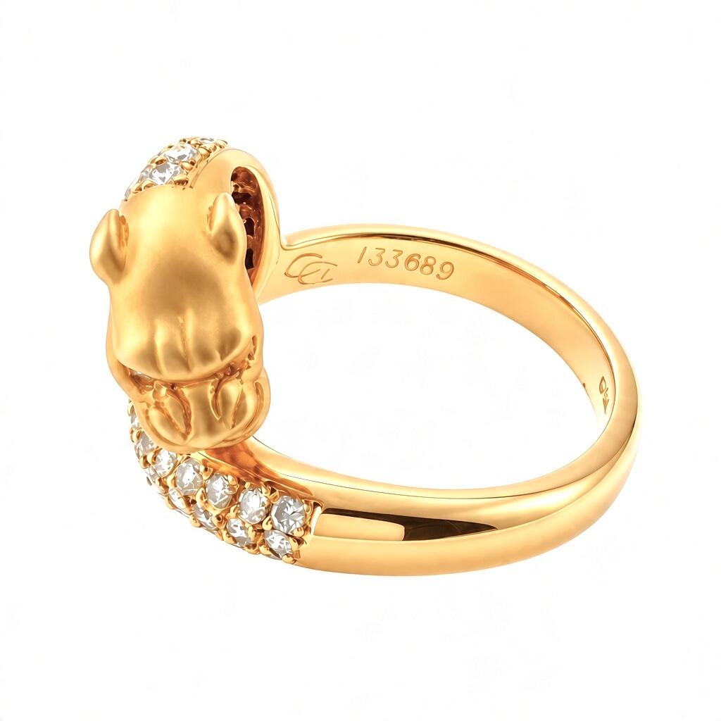 Carrera y Carrera 18K Gold Pave Diamond Panther Ring