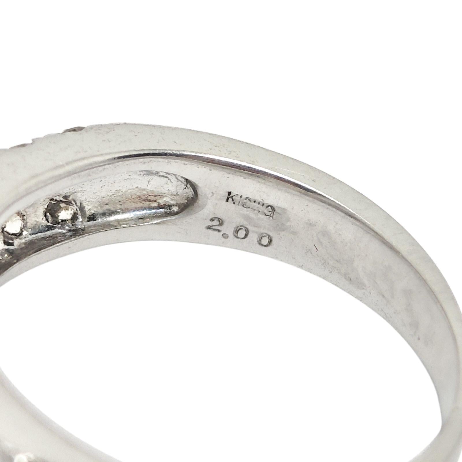 Vintage 18K White Gold Diamond Floret Ring