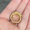 Vintage 18K Yellow Gold Guilloche Enamel Buckle Pinky Ring Size 4.25