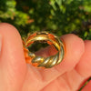 Vintage 18K Yellow Gold Heavy Twisted Band Ring Size 4.25