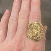 Vintage Hand Crafted 14K Yellow Gold Aquarius Zodiac Ring