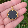 Vintage 18K Yellow Gold Agate Cameo Mother and Child Pendant