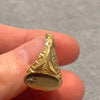 Vintage 14K Yellow Gold Diamond Set Oval Signet Ring Size 10