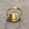 Vintage 14K Yellow Gold Diamond Set Oval Signet Ring Size 10