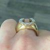 Vintage 14K Gold Diamond Horseshoe Ring Size 10