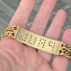Vintage 18K Yellow Gold Large Curb Links ID Bracelet with Diamonds
