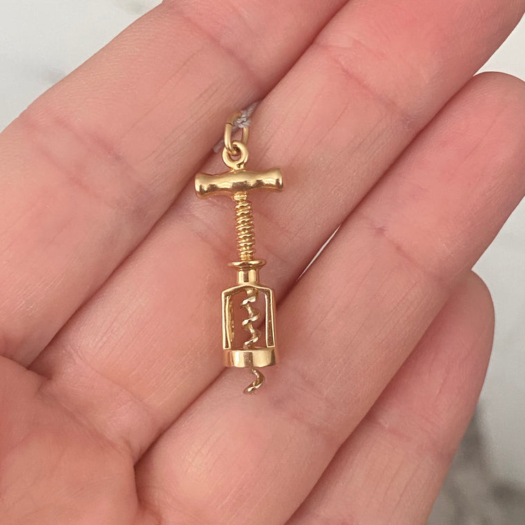 Vintage 14K Gold Bottle Opener Charm Pendant