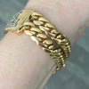 Vintage 18K Yellow Gold Large Curb Links ID Bracelet with Diamonds