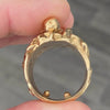 Vintage Hand Crafted 14K Yellow Gold Aquarius Zodiac Ring