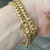 Vintage 18K Yellow Gold Large Curb Links ID Bracelet with Diamonds