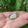 Vintage 18K Yellow Gold Agate Cameo Mother and Child Pendant