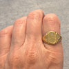 Vintage 14K Yellow Gold Diamond Set Oval Signet Ring Size 10