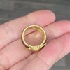 Vintage 18K Yellow Gold Guilloche Enamel Buckle Pinky Ring Size 4.25