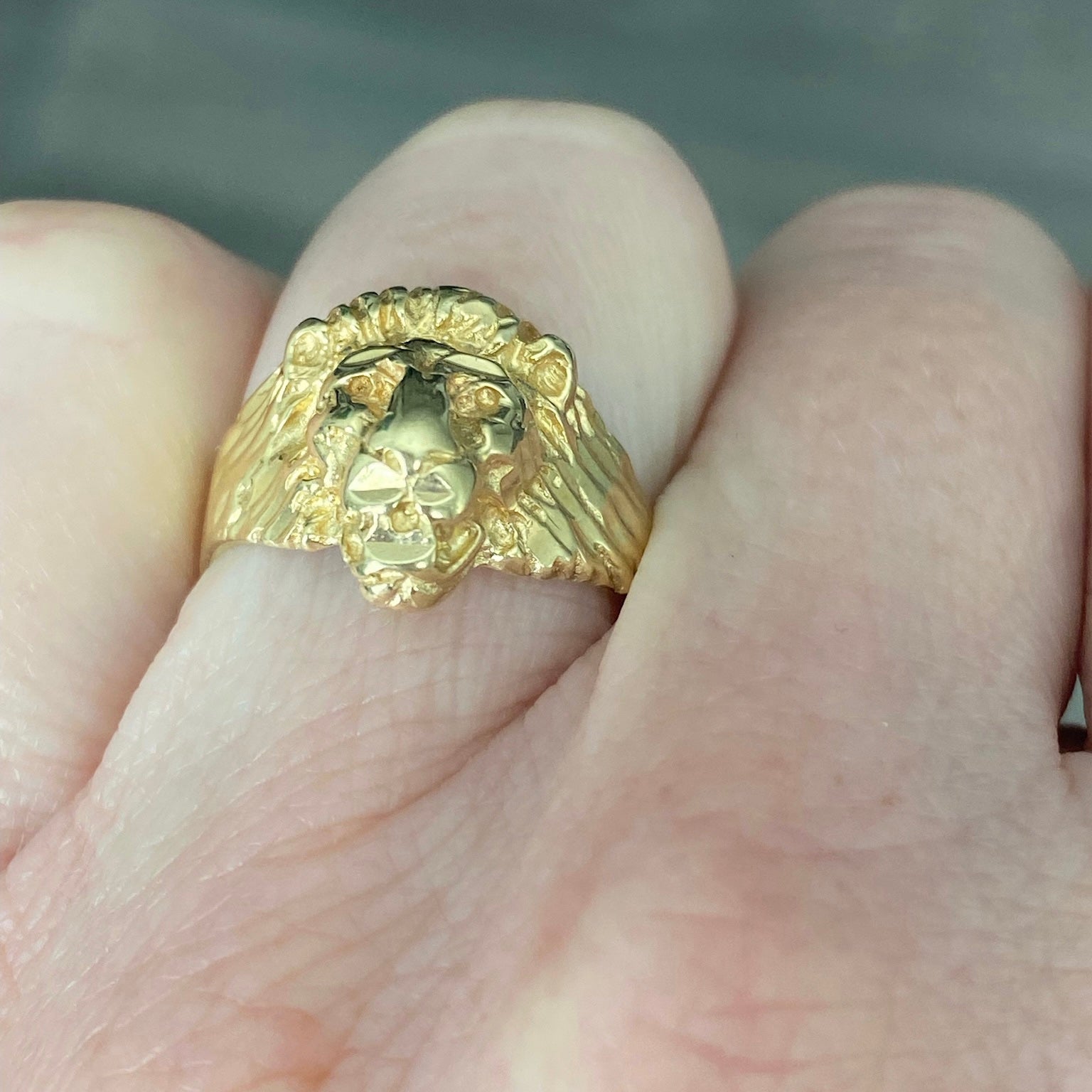 Poised Royal Lion Ring In Gold finish