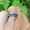 Antique Blue Sapphire Five Stone 14K Gold Ring