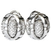 Leva Pave Diamond Satin Finish 18K White Gold Earrings