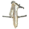 Biwa Pearl Diamond and 18K White Gold Bird Pin Pendant Enhancer