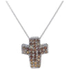 Andreoli Multi-Color Diamond Cross Pendant Necklace