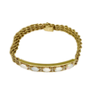 Vintage 14K Yellow Gold Opal & Diamond Rope Style Bracelet