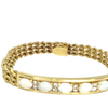 Vintage 14K Yellow Gold Opal & Diamond Rope Style Bracelet